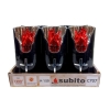 Świeca led Subito czarna H150 - Czerwona ze srebrnym